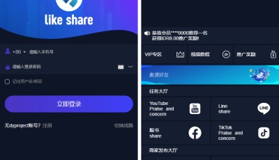 国际多语言版任务点赞系统 抖音+快手+脸书+LINE+TIKTOK悬赏平台