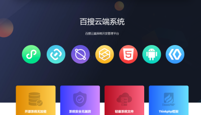 百搜全端云微信小程序 万能全云端一键升级后台《Thinkphp开源独立版》